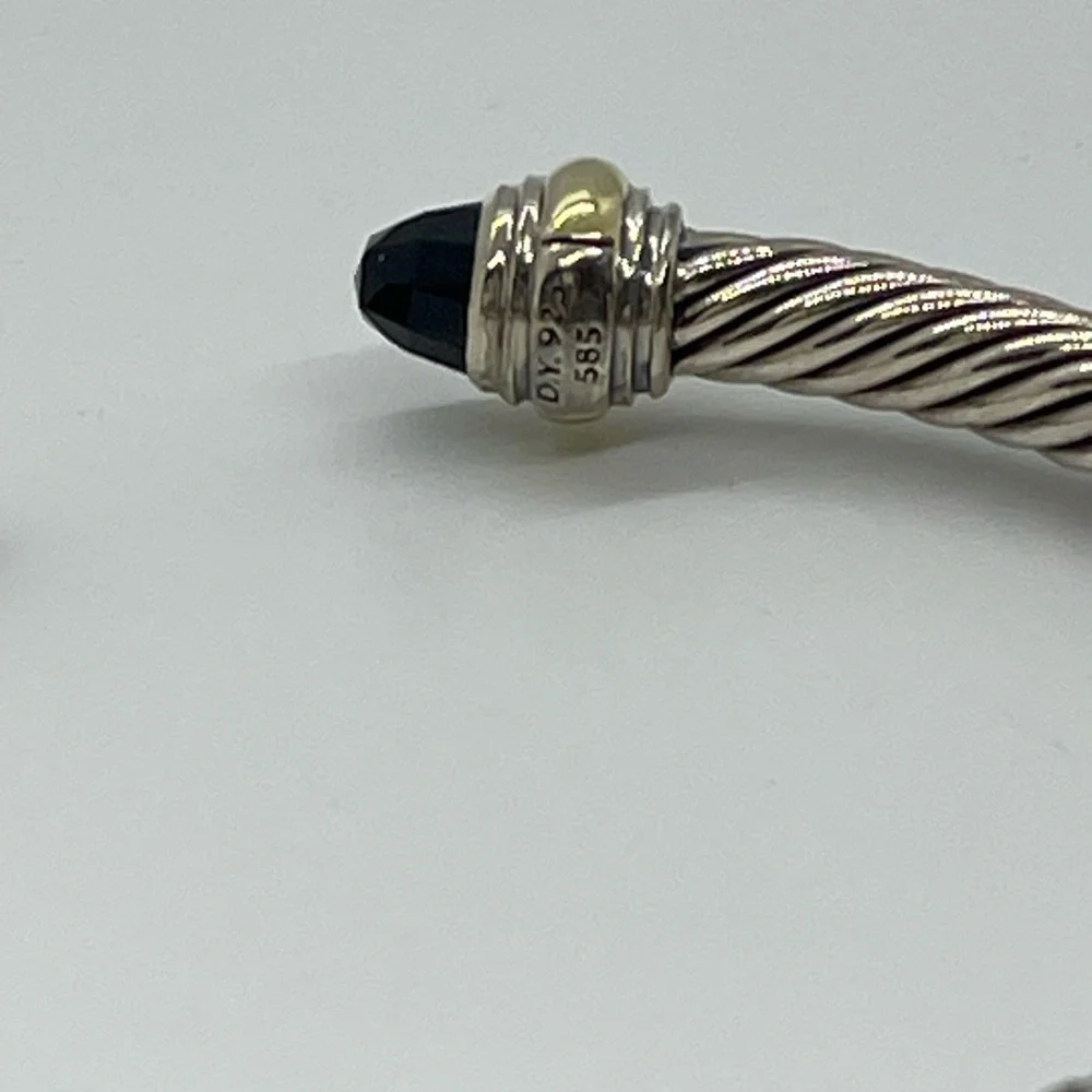 David Yurman Classic Cable Bracelet in Sterling Silver with 14k Yellow Gold - Picture 4 of 12